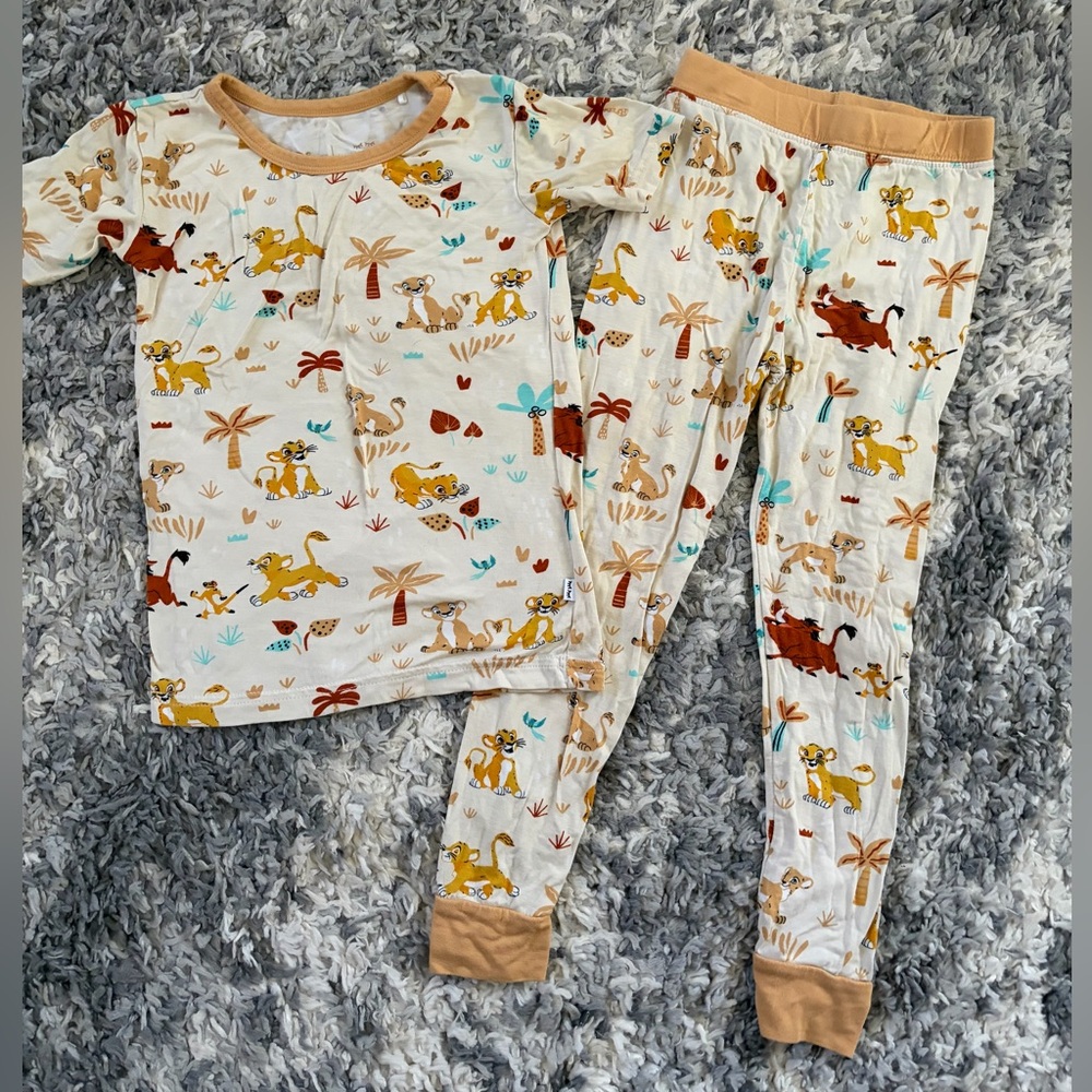 Little Sleepies Disney The Lion King bamboo short sleeve pajama set Sz 3T